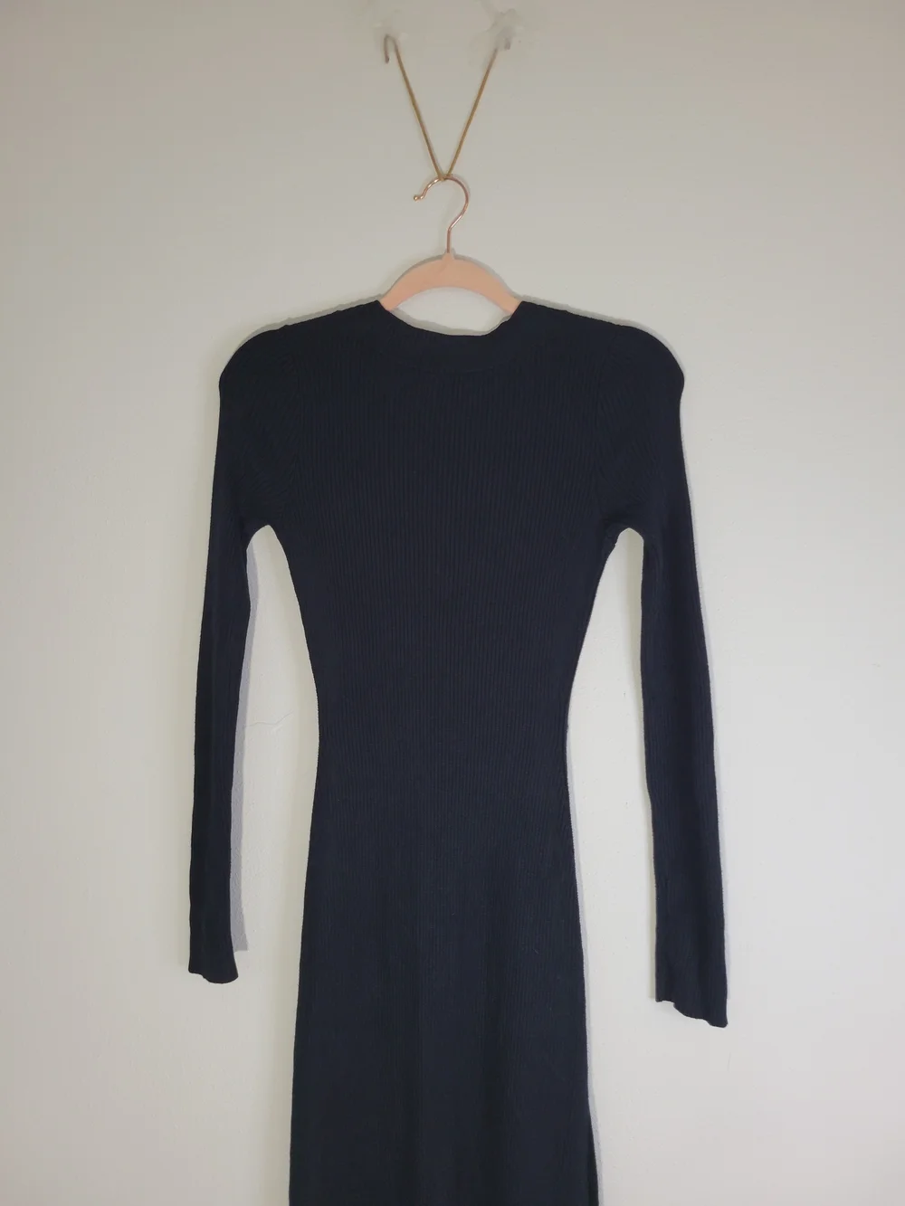 Abercrombie & Fitch Black Women Long-Sleeve Button-Accent Maxi Dress